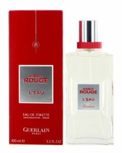 Guerlain Men's Habit Rouge LEau 3.3oz Eau De Toilette Spray Cologne & Aftershave
